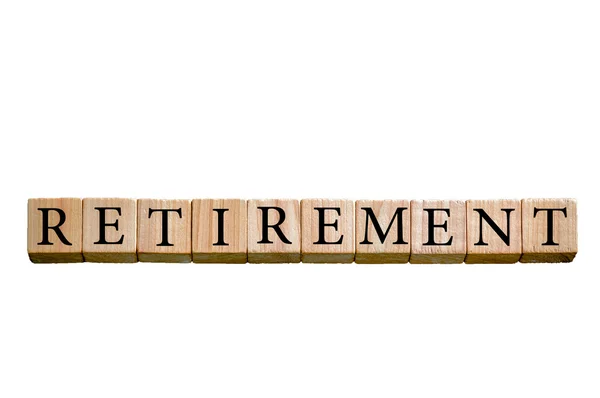 Word RETIREMENT isolated on white background with copy space — Stock Photo, Image