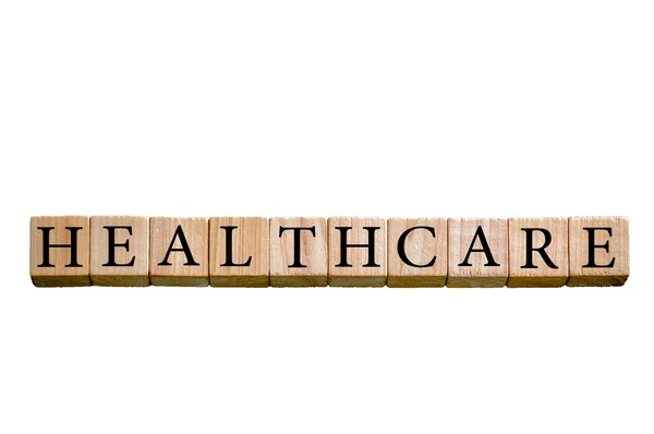 Ordet Healthcare isolerad på vit bakgrund — Stockfoto