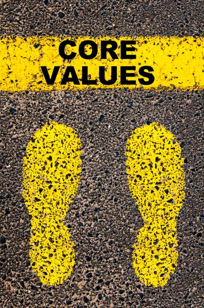 Messaggio sui valori fondamentali. Immagine concettuale — Foto Stock