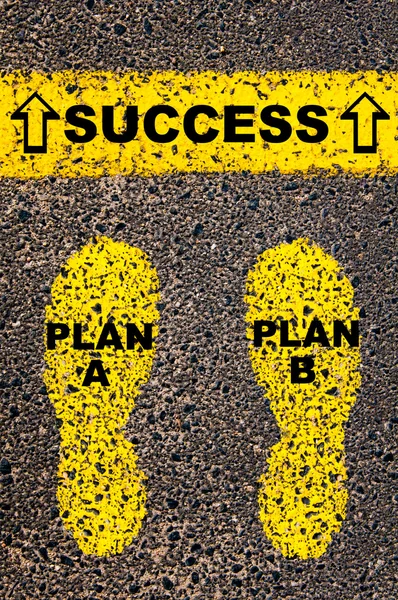 Plan A Plan B al mensaje del éxito. Imagen conceptual — Foto de Stock