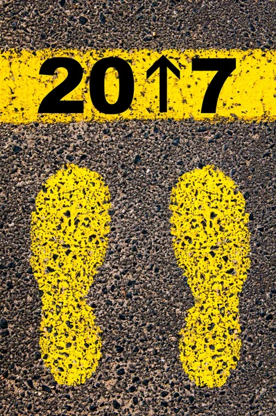 Jahr 2017 steht vor der Tür. Konzeptbild Stockfoto