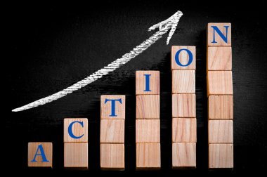 Word ok çubuk grafik üzerinde artan üzerinde eylem