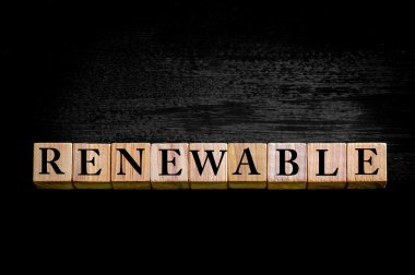 Word siyah arka plan üzerine izole yenilenebilir