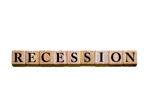 Word recessie geïsoleerd op witte achtergrond — Stockfoto
