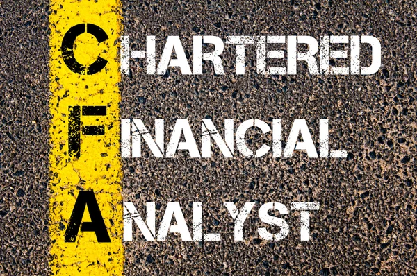 Cfa akronim biznes jako biegłego Analityk finansowy — Zdjęcie stockowe