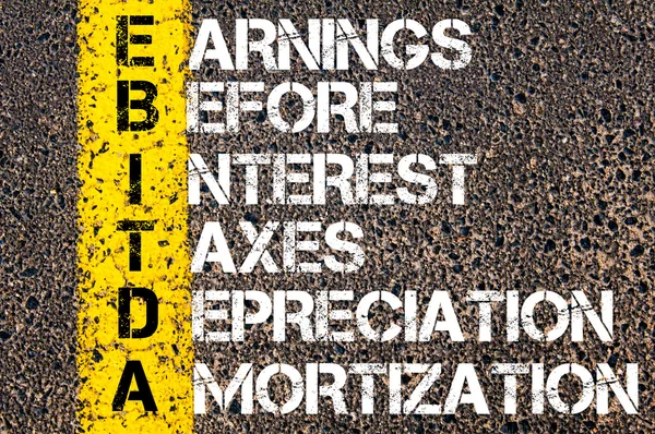 EBITDA as Earnings before Interest, Taxes, Depreciation, and Amortization. — Stock Photo, Image