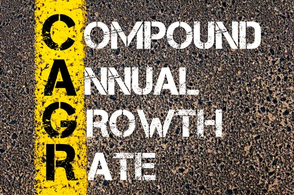 Business Acronym CAGR as Compound annual annual growth rate — стоковое фото