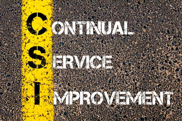 Acrónimo de negocio CSI - Continuual Service Improvement — Foto de Stock