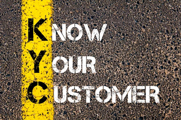 Acrônimo de negócio KYC - Conheça seu cliente — Fotografia de Stock