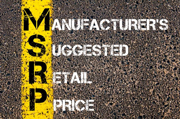 Business Acronym MSRP - Manufacturer's Suggested Retail Price — Stock Photo, Image