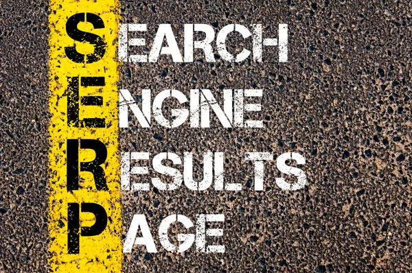 Acrónimo de negócio SERP as SEARCH ENGINE RESULTS PAGE — Fotografia de Stock