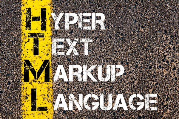 IT Acronym HTML as Hyper Text Markup Language — Stock Photo, Image