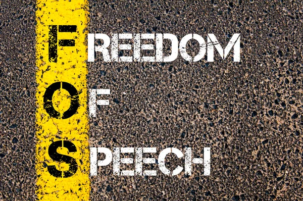 Акроним FOS как свобода слова — стоковое фото