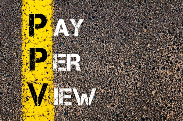 Acrónimo de negócio PPV como Pay Per View — Fotografia de Stock