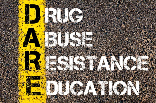 Acronym DARE as DRUG ABUSE RESISTANCE EDUCATION — Stock Photo, Image