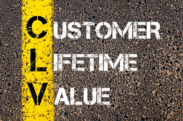 Business Acronym CLV as CUSTOMER LIFETIME VALUE — Stock Photo, Image