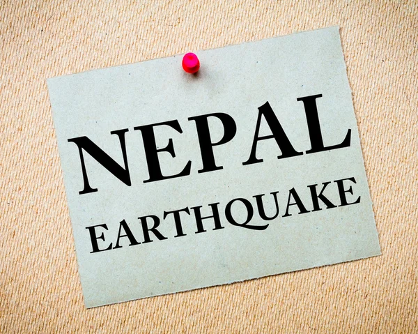 NEPAL EARTHQUAKE Note — Stock Photo, Image