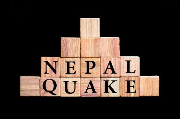 WordS NEPAL QUAKE isolated on black background — Stock Photo, Image