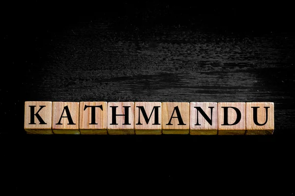 Word KATHMANDU isolated on black background — Stock Photo, Image