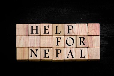 Nepal siyah arka plan üzerine izole için yardım mesajı