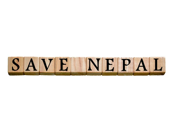 Message SAVE NEPAL isolated on white background — Stock Photo, Image