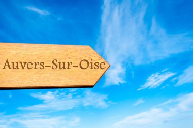 Ahşap ok işareti işaret hedef Auvers-Sur-Oise, Fransa