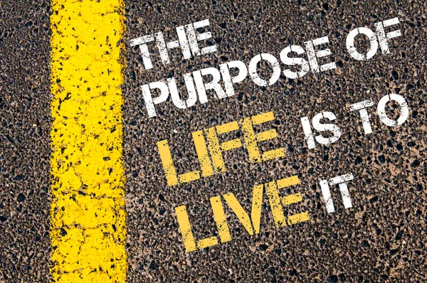 THE PURPOSE OF LIFE IS TO LIVE IT motivational quote. — Stock Photo, Image