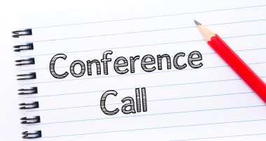 Konferans araması defter sayfa üzerinde yazılı metin