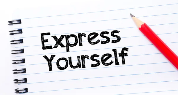 Express Yourself Texto escrito na página do caderno — Fotografia de Stock