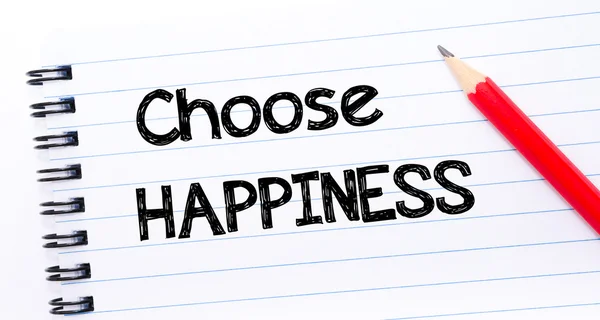 Choose Happiness Text written on notebook page — Stock Photo, Image