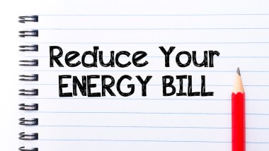 Sayın enerji Bill defter sayfa üzerinde yazılı metin azaltmak