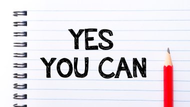 Sen olabilir defter sayfa üzerinde yazılı metin Evet