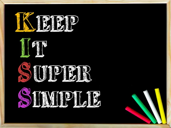 Acronym KISS as KEEP IT SUPER SIMPLE — Stock Photo, Image