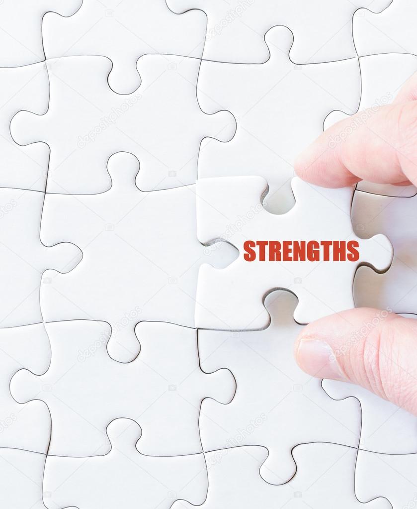Last puzzle piece with word  STRENGTHS