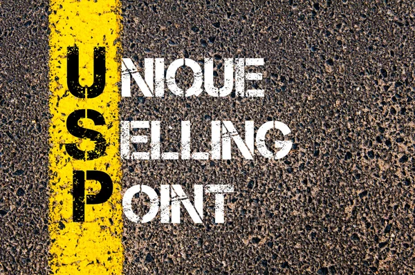 Бізнес акронім USP як UNIQUE SELLING POINT — стокове фото