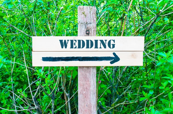 WEDDING Directional sign — Stock Photo, Image