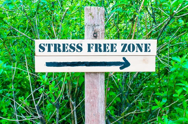 STRESS FREE ZONE Segno direzionale — Foto Stock