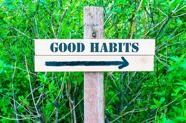 GOOD HABITS Directional sign — Stock Photo, Image