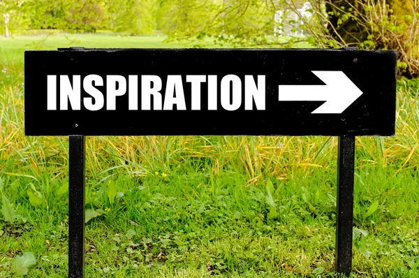 INSPIRATION written on directional black metal sign — Stock Photo, Image