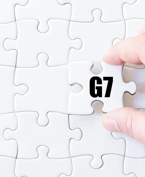 Last puzzle piece with word G7 — Stock Photo, Image