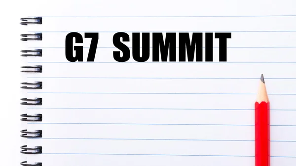 Testo G7 SUMMIT scritto sulla pagina del taccuino — Foto Stock