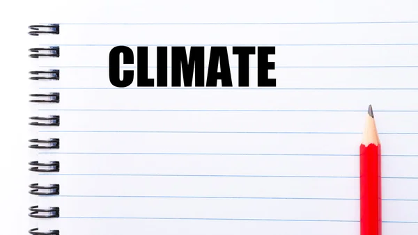 Word CLIMATE  written on notebook page — Stock Photo, Image