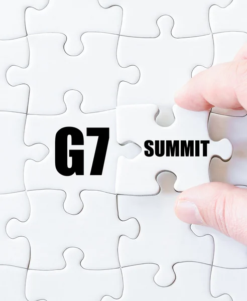 Τελευταίο κομμάτι του παζλ με την λέξη Διάσκεψη Κορυφής της G7 — Φωτογραφία Αρχείου