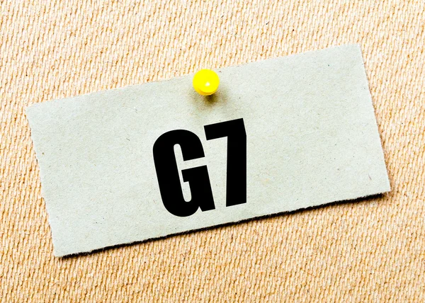 Recycled paper note with word G7 — Stock Photo, Image