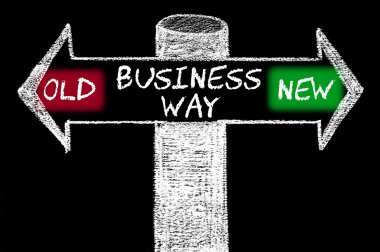 Eski ve yeni iş yolu ile okları karşısında