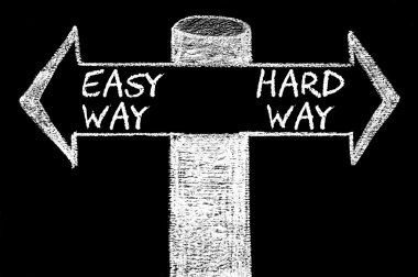 Basit yol sabit bir şekilde karşı oklarla karşısında