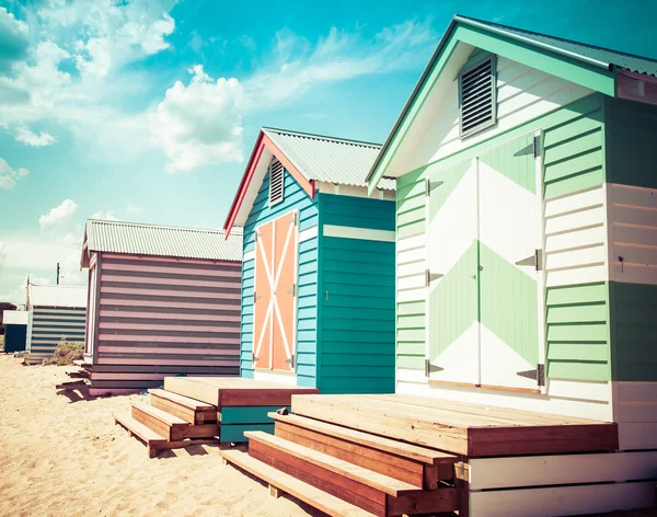 Lázeňských domech v brighton beach, Austrálie — Stock fotografie