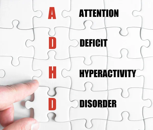 Last puzzle piece with Business Acronym ADHD — Stock Photo, Image