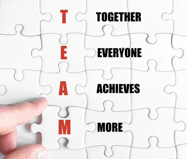 Last puzzle piece with Business Acronym TEAM — Stock Photo, Image