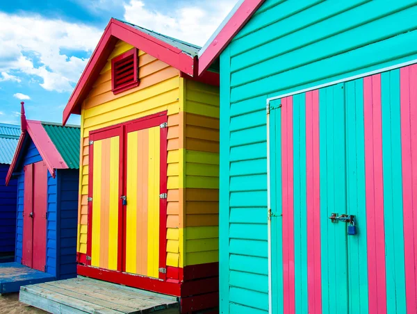 Zwemmen huizen in brighton beach, Australië — Stockfoto